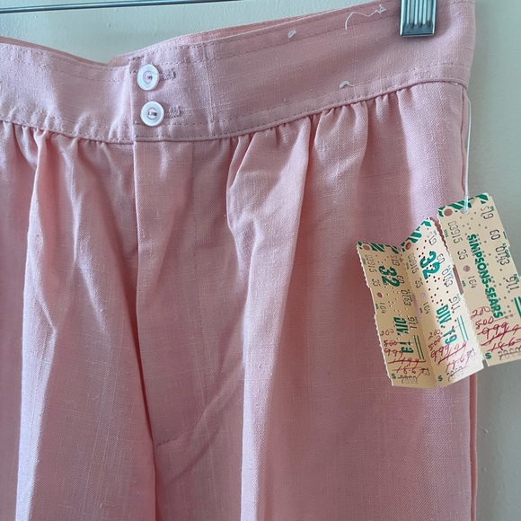 Vintage New w/ Tags! Pink 50’s Pleated Cigarette Pants / Slacks Deadstock Sears - Picture 6 of 9